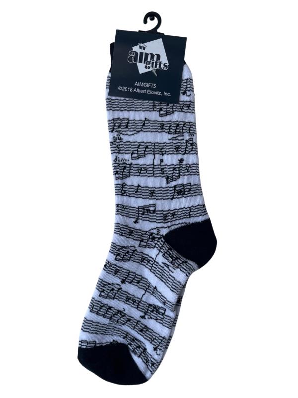 Adult Socks – Sheet Music Black & White Piano Traders