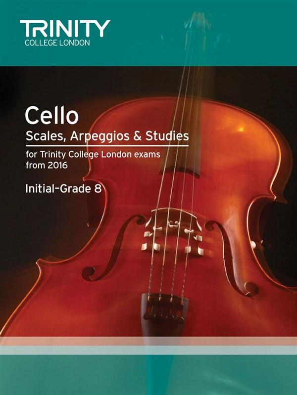 Trinity Cello Scales, Arpeggios & Studies Initial-G8/16 Piano Traders