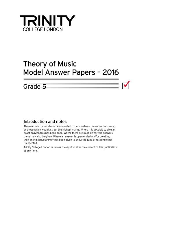 Trinity Theory Model Answers 2016, G5 Piano Traders
