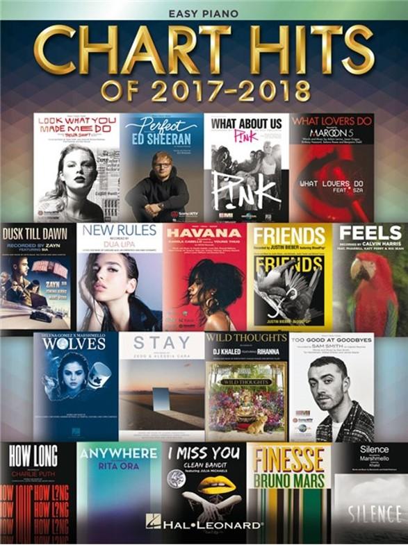 Chart Hits of 2017-2018 Easy Piano Piano Traders