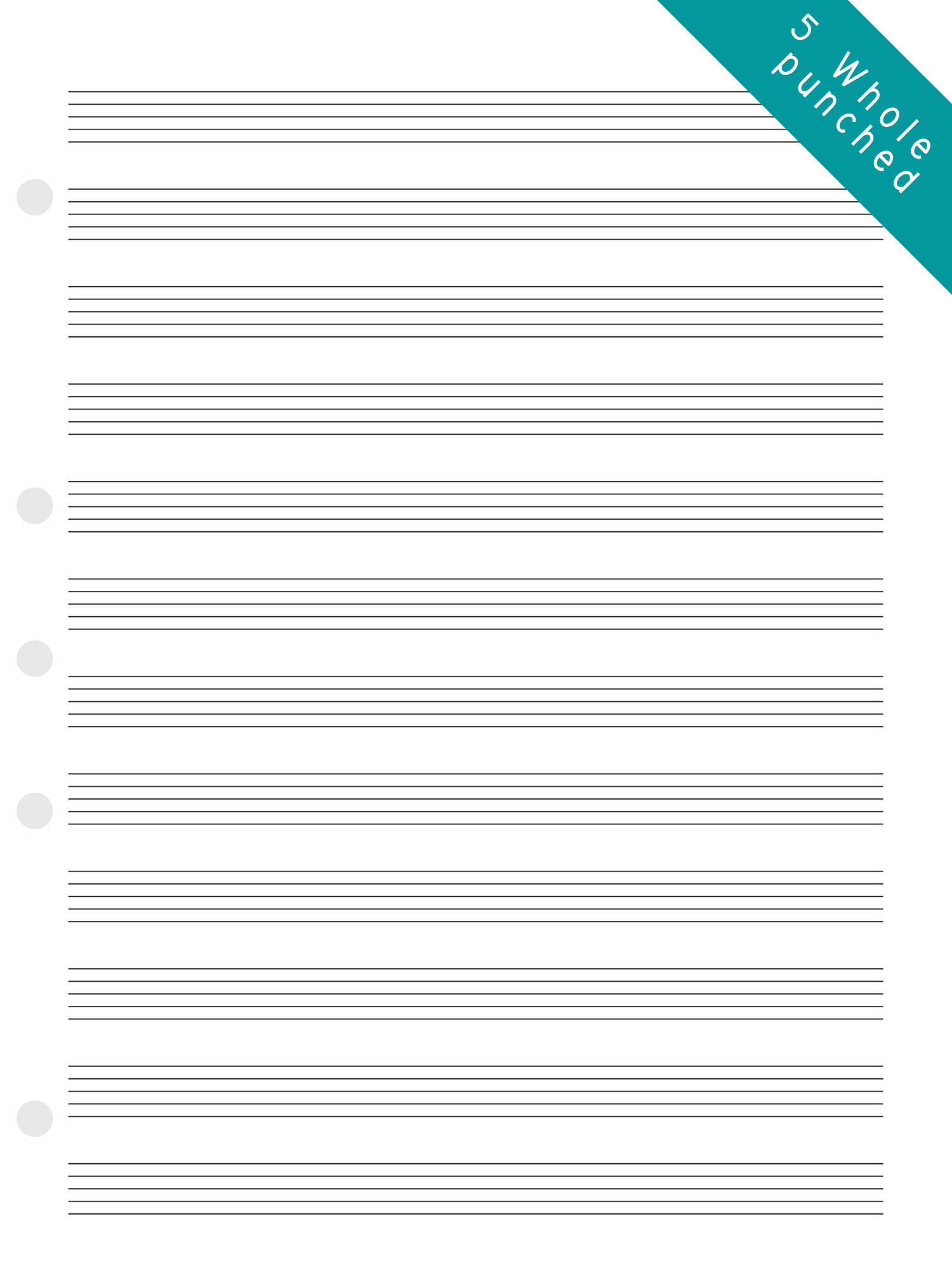 A4 Manuscript Pad – Hole Punched Piano Traders