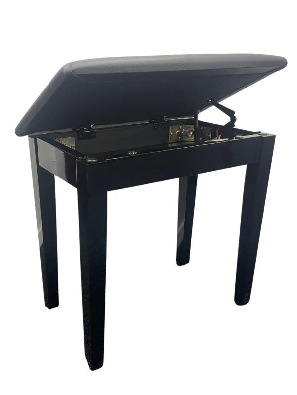Single Piano Bench (with storage) Black Piano Traders