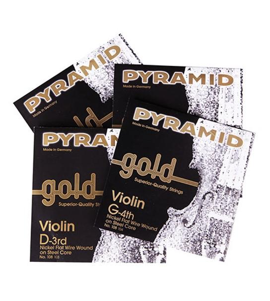 Pyramid Gold Violin Strings – Full Size – E Piano Traders