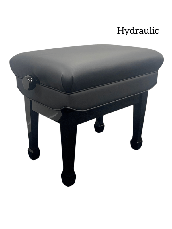 Deluxe Hydraulic Adjustable Piano Bench- Vinyl Extra Padding Piano Traders
