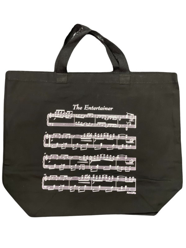 Tote Bag Sheet Music Black ‘The Entertainment’ Piano Traders