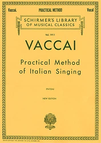 Vaccai Practical Method (High Soprano) (Schirmer) Piano Traders
