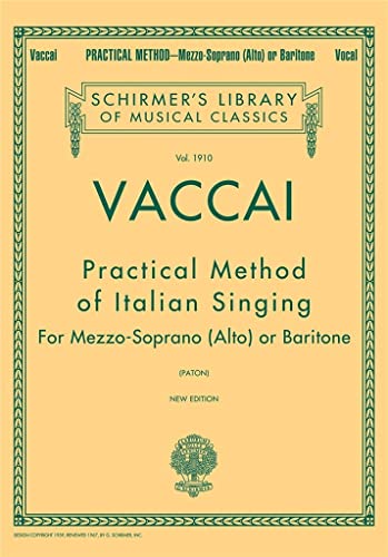 Vaccai Practical Method (Mezzo/Baritone) (Schirmer) Piano Traders