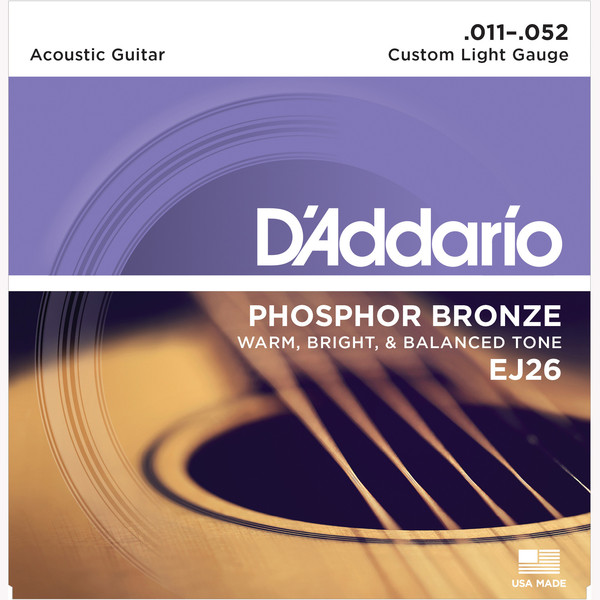 D’Addario Acoustic Guitar Strings Custom LIGHT Gauge Piano Traders