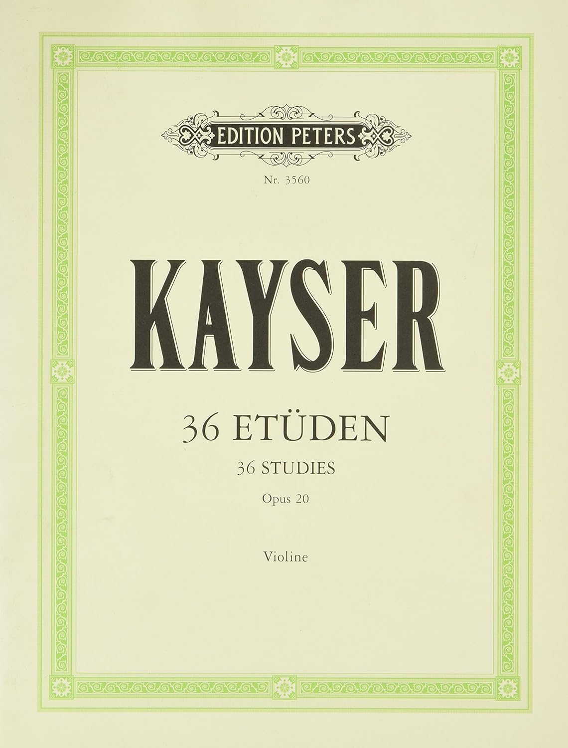 Kayser 36 Studies for Violin Op.20 (Peters) Piano Traders
