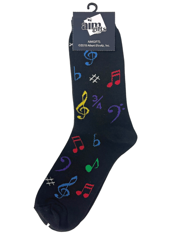 Adult Socks – Black & Multicolour Piano Traders